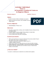 Actividad (Individual) Tarea 1: Contabilidad Gerencial y Gestión de Costos en La Empresa Minera