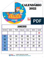 Calendário 2022 - Tema Bita e o Circo