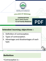 T.A of Family Medicine: Contraception by Dr. Fatma Osama