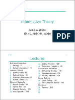 Information Theory: Mike Brookes E4.40, ISE4.51, SO20