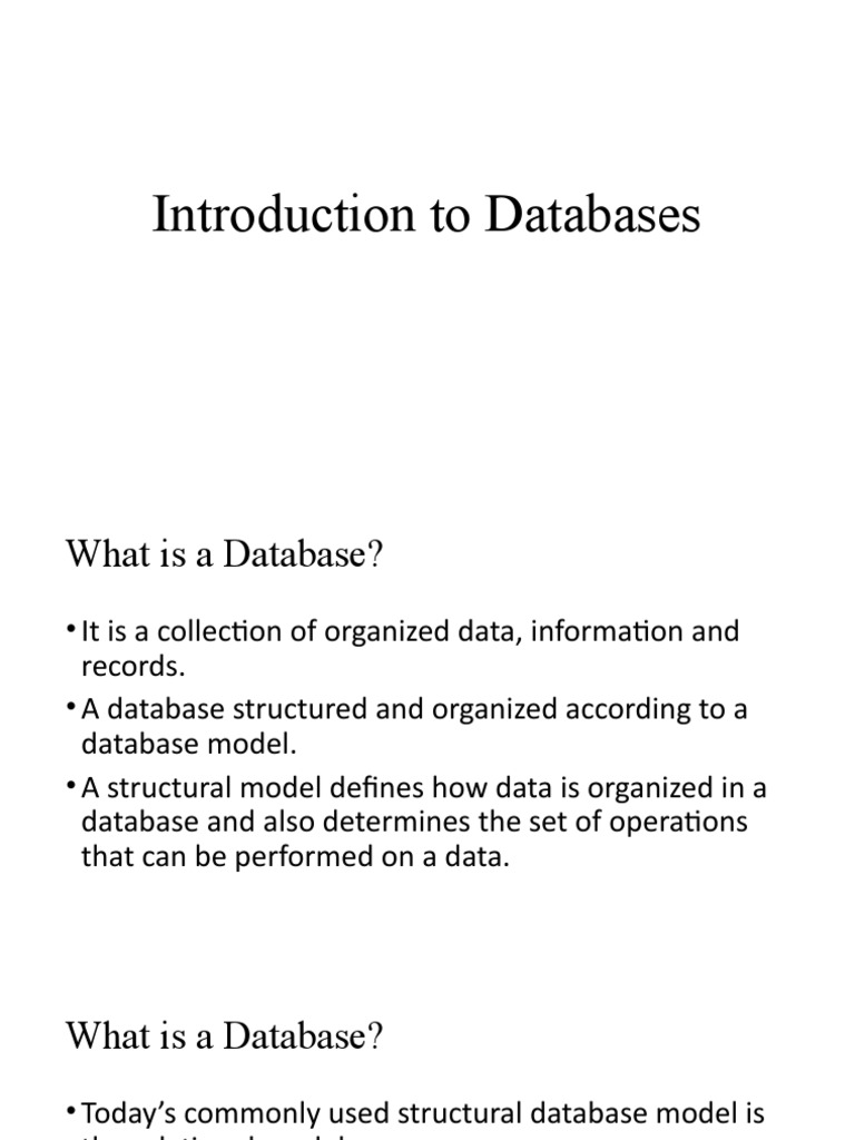 Introduction To Databases | PDF