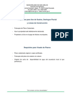 Requisitos para Uso de Suelos, Visado de Planos, Desfogue Pluvial y Líneas de Construcción