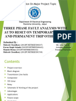 Three Phase Fault Analysis With Auto Reset For Temporary Fault and Trip For