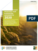 Luas Panen Dan Produksi Padi Di Kabupaten Mojokerto 2020