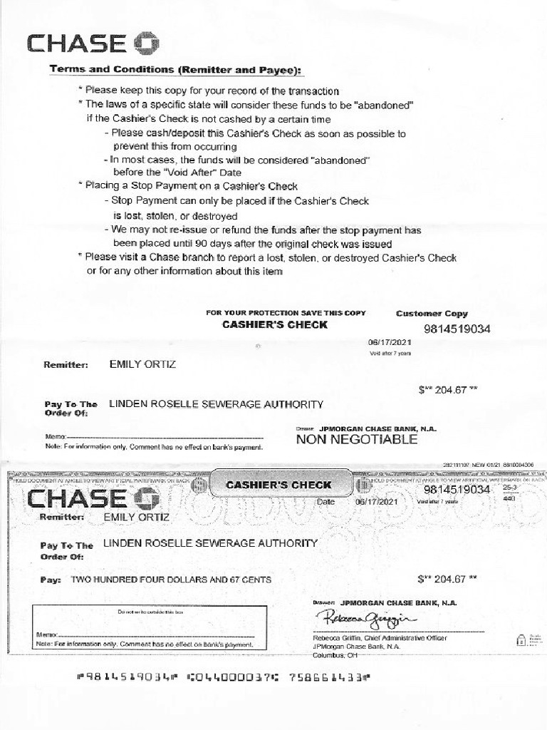 Chase Check Pdf