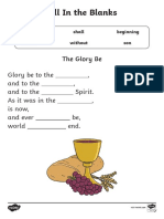 The Glory Be-Fill in The Blanks Activity Sheet