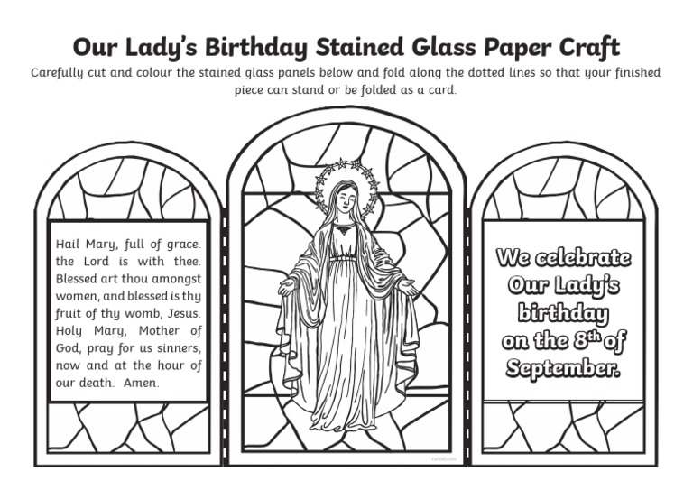 Our ladys birthday stained glass paper craft pdf