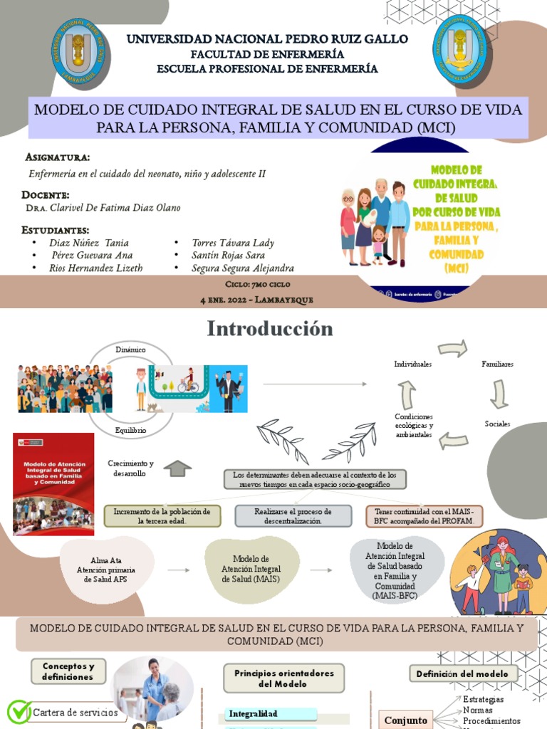 Modelo de cuidado integral de salud en el curso de vida para la persona ...