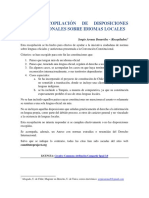 Breve Recopilación de Disposiciones Constitucionales Sobre Idiomas Locales