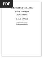 Presidency College: C++Lab Manual