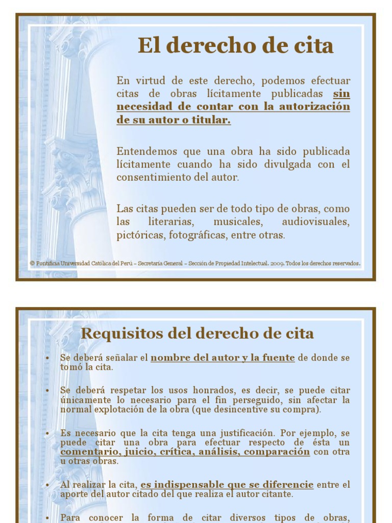 El Derecho de Cita PDF Autor Perú