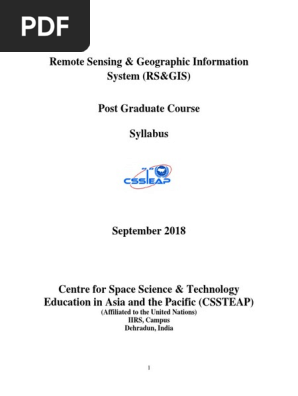 Final Syllabus-RS&amp;GIS | PDF | Remote Sensing | Postgraduate Education