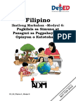 Filipino5 Q3 Mod6 Pagkilalasasimunoatpanagurisapapahayagngopinyonokatotohanan