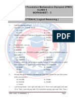 International Foundation Mathematics Olympiad (IFMO) Class 5 Worksheet - 3