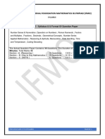 International Foundation Mathematics Olympiad (Ifmo) : GRADE 5: Syllabus & & Format of Question Paper