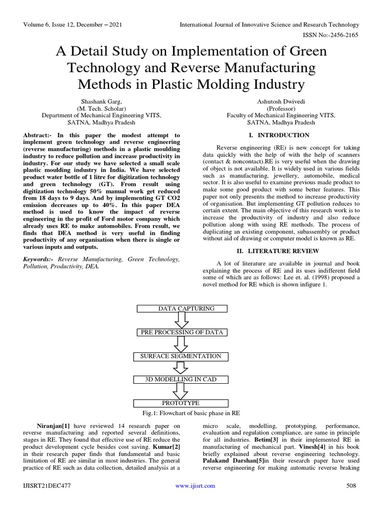 Green Tech & Reverse Engineering in Plastics | PDF | Image Scanner ...