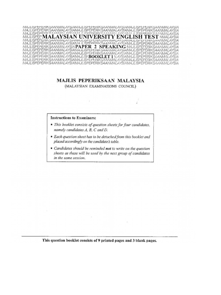 MUET+Sample Question+Speaking