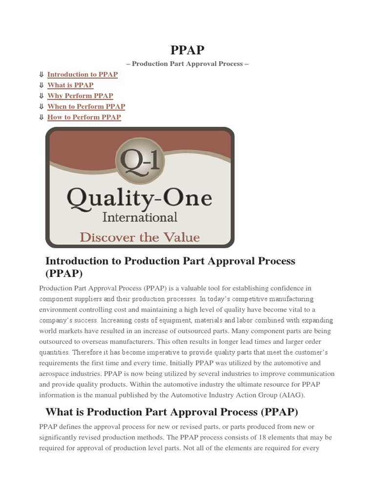 Understanding the PPAP Process | PDF | Business | Production And ...