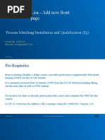 Lisa - Add New Front: Process Matching/Installation and Qualification (IQ)