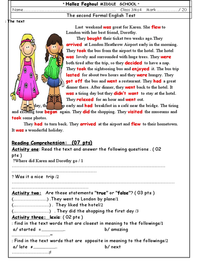 - Collection of tests and exams for the third term 3MS - نسخة | PDF ...