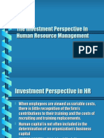 The Investment Perspective in Human Resource Management