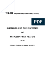 Guidelines For The Inspection OF Installed Fired Heaters
