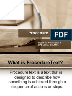 Procedure Text: English For Professionals 1 Dias Agata, S.S., M.PD