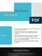 Pricing Decisions (Objectives, Price Determinants, Pricing Methods)