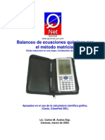 Balanceo Ecua Calc Matriz cp300 I