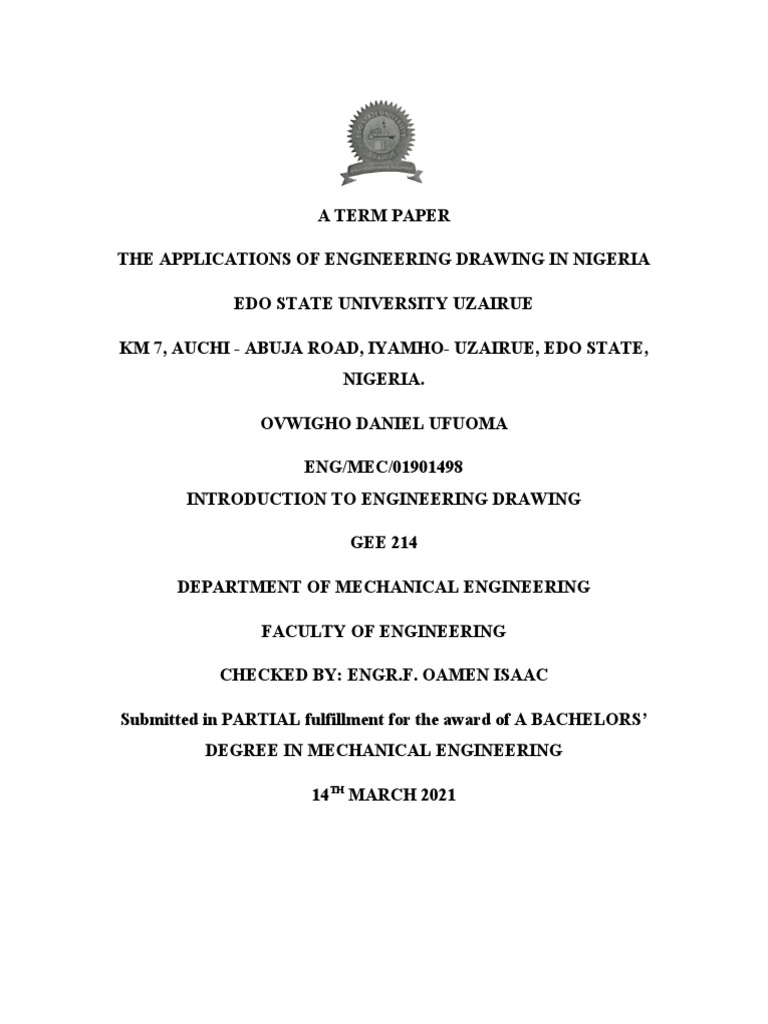 Application of Engineering Drawing PDF Technical Drawing Engineering