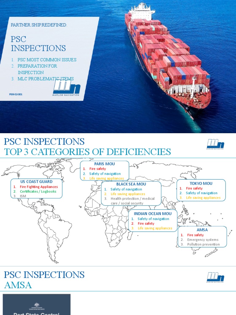 PSC Inspection Common Deficiencies Guide | PDF | Ships | Fire Safety