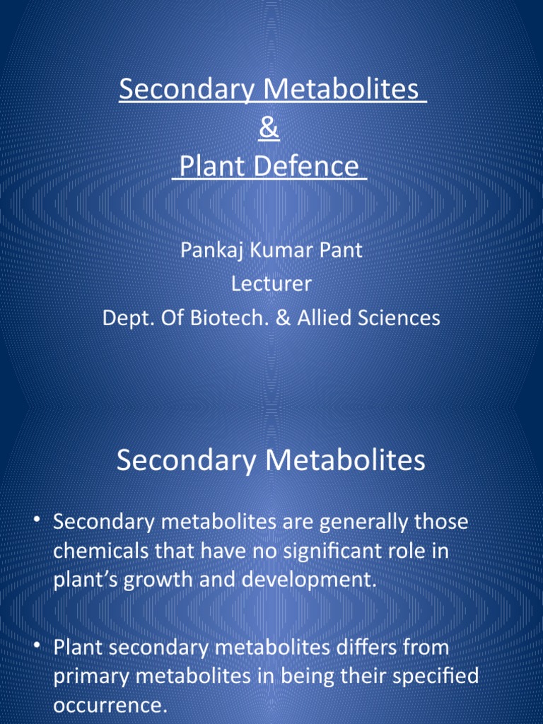 Role of Secondary Metabolites in Plants | PDF | Metabolism | Chemistry
