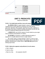 Unit 5: Predicates: Name ID Number