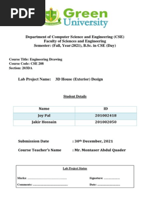 3D House (Exterior) Design - Final Report