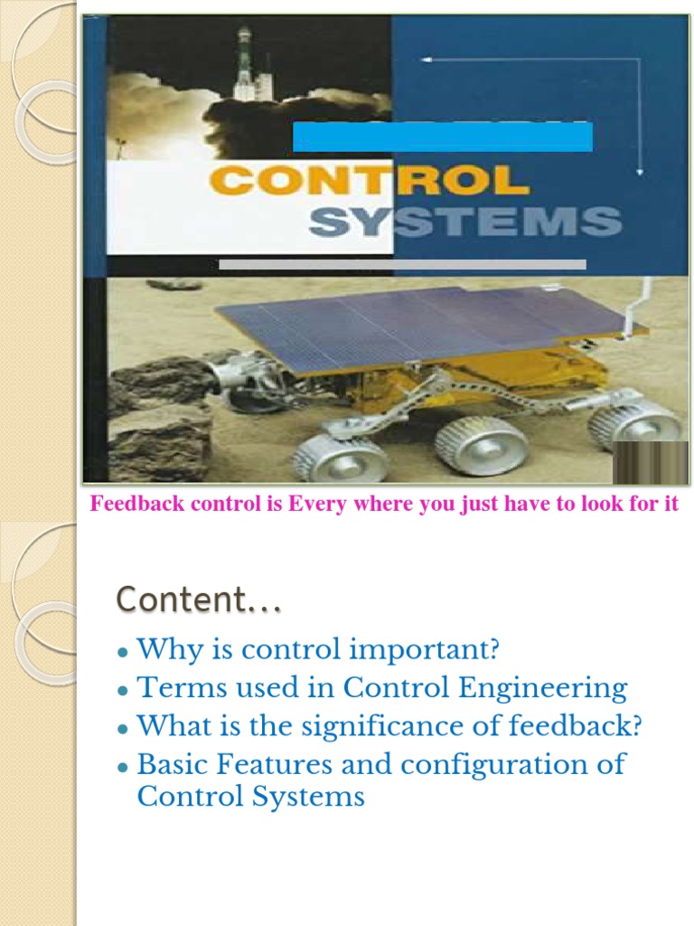 Introduction To Control Systems | PDF | Control Theory | Control System