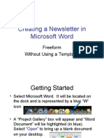 Creating A Newsletter in Microsoft Word: Freeform Without Using A Template