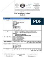 First Term Exam Portions Grade 8 Portion Subject: French