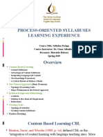 Process-Oriented Syllabuses Learning Experience