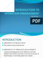 Introduction To Operation Management