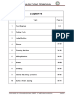 Manufacturing Technology: Prepared By-Prakash Biswal, Dept. of Mechanical Engg