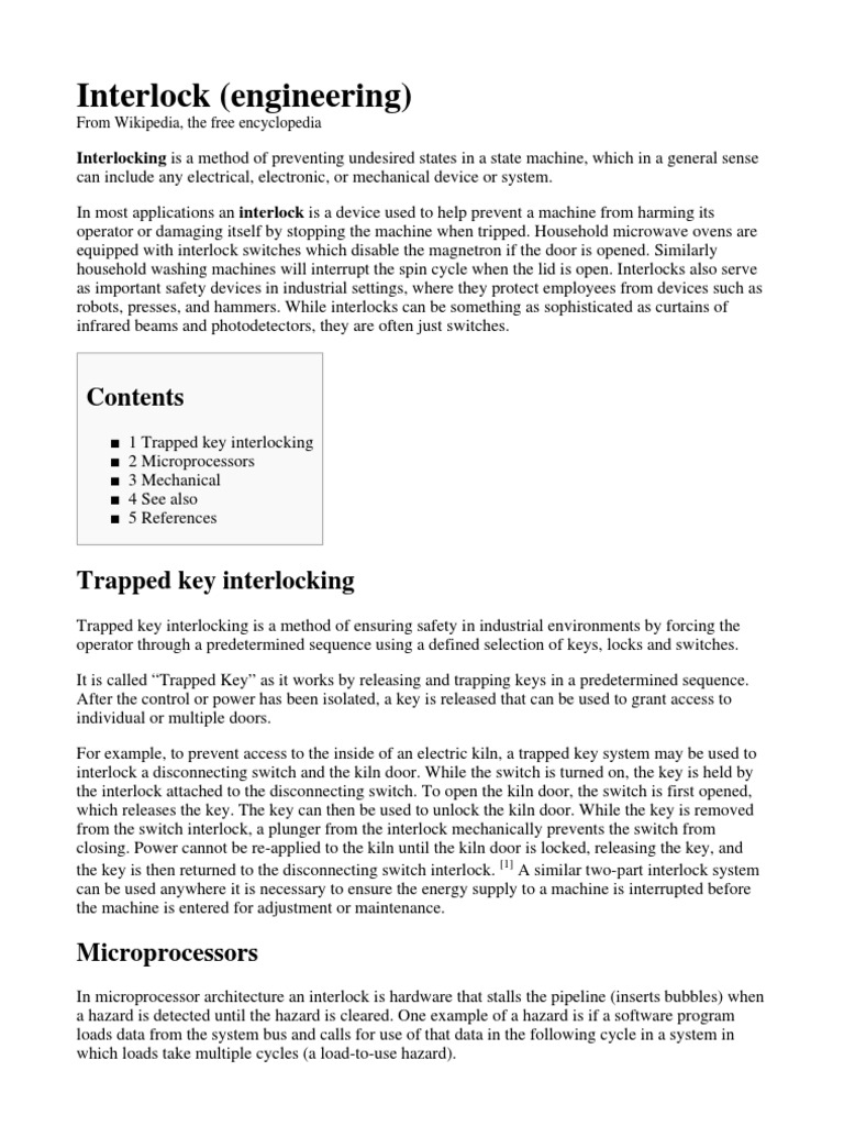 en.wikipedia.org Wiki Interlock (Engineering | Electrical Engineering