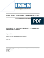 Seguridad de Los Juguetes. Parte 1. Propiedades Mecánicas y Físicas