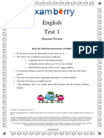 English Test 1: Standard Format