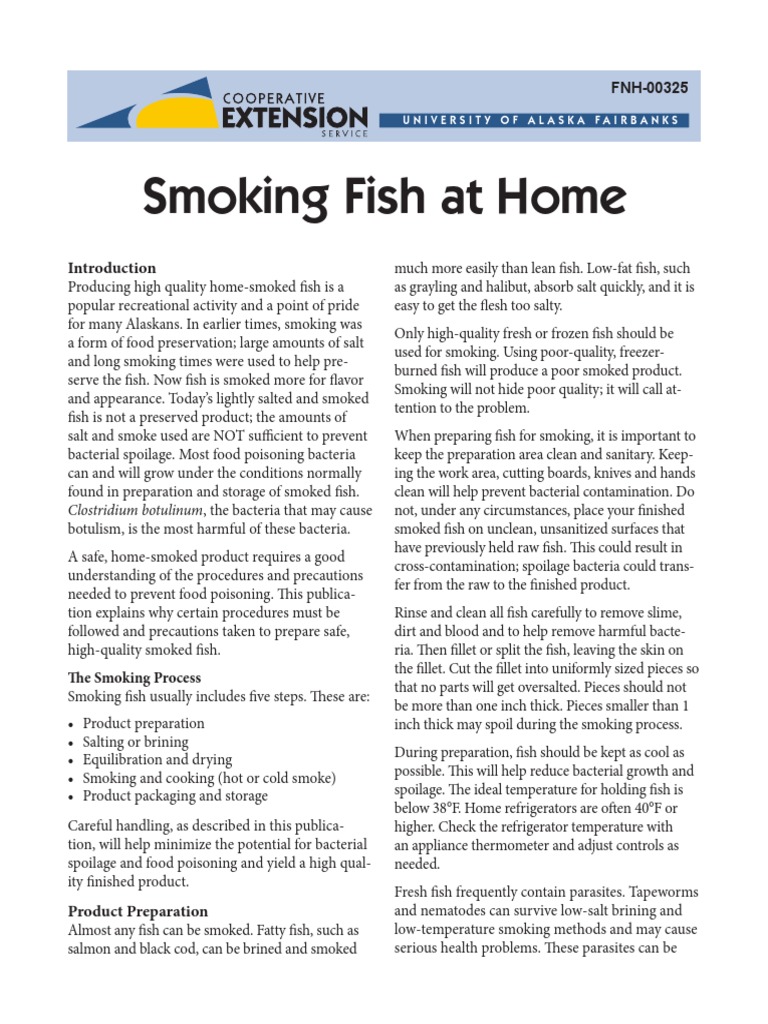 Smoking Fish at Home University of Alaska Fairbanks PDF Smoking