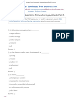 Multiple Choice Questions For Marketing Aptitude Part 5: For Solved Question Bank Visit and For Free Video Lectures Visit