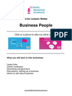 Business People - Lesson Notes