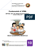 Fundamentals of HTML: SPTVE: ICT 10 (Web Programming)