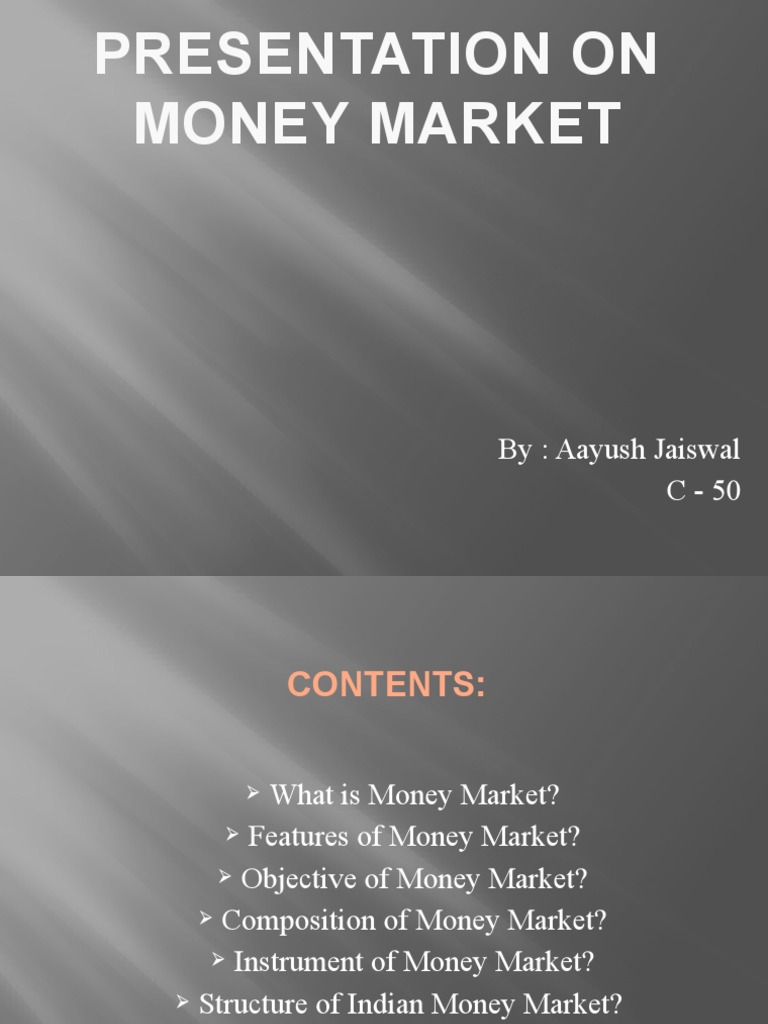Overview of Money Market Concepts | PDF | Money Market | Repurchase ...
