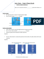 S3 Chemistry Notes Tests for Chemical Substances