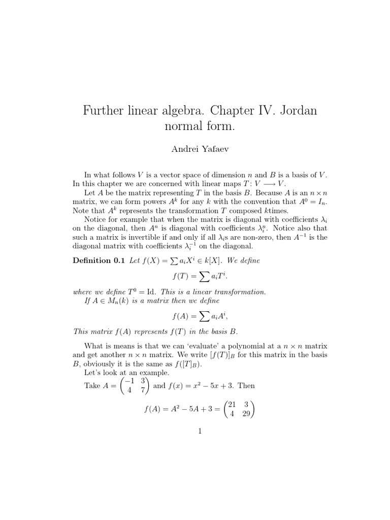 Formula Jordan Normal Form , Normalenform – PTJCCV